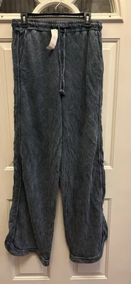 Three Bird Nest So Comfy Pants Womens L Charcoal Wide Leg NEW - Image 1 of 4
