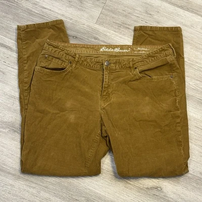 Eddie Bauer Women's Corduroy Pants Size 14 Boyfriend Fit Slim Leg brown  - Image 1 of 4