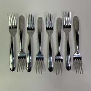 Cambridge Harmonize Mirror Stainless Flatware 8 Pc Salad Forks - Picture 1 of 4