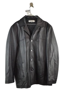 Ashwood Mens button Leather Heavy Jacket Collared Size XL - Picture 1 of 9