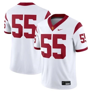 Camiseta deportiva oficial del juego del equipo limitado de la NCAA de USC Trojans #55 Nike blanca visitante 2025 NIL - Imagen 1 de 3