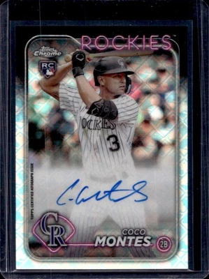 2024 Topps Chrome Logofractor Coco Montes MLB Refractor Auto RC #RCA-CMO Rockies - Image 1 of 2