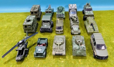 Lot Of 15 Army Military Tanks Trucks Jeeps Hot Wheels Matchbox Corgi Green - Image 1 of 4