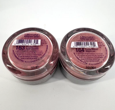 2x Wet n Wild Ultimate Loose Blush #163 Pinched Pink & #164 Purely Mauve Makeup - Image 1 of 3