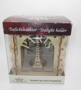 Saico Original Made in Germany Tea Light Holder Wooden Paris Christmas Tree - Picture 1 of 6