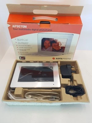 Agfa AF5070M Digital Photo Frame 7 Inch Black/ Silver Frames Boxed - Image 1 of 4