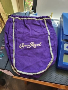 Crown Royal Small Purple Drawstring Bag. 7" wide at top, 9" length. - Picture 1 of 2