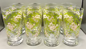 8 Pc Libbey Flowers Beverage Cooler Glasses Set Vintage Floral Flowers NICE !! - Picture 1 of 8