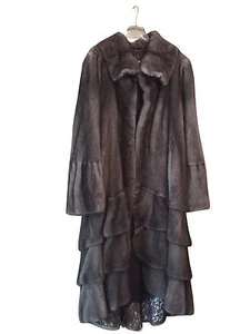 Flared Silver Platinum Mink Coat Size M, 48" length - Picture 1 of 7