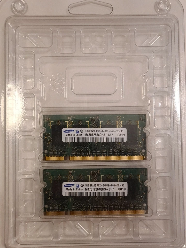 2GB 2x1GB Samsung RAM memory card M470T2864QH3-CF7 0819 - Image 1 of 1