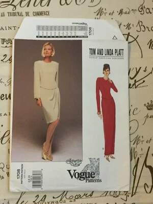 Vogue Sewing Pattern 1708 Tom and Linda Platt Size 6-10 UNCUT - Image 1 of 4