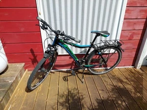 Jungen 45 cm, 21 Gang-Trekking Fahrrad, Winora dash 26", schwarz, grün, blau - Bild 1 von 12