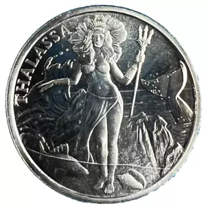 Lingotes de plata fina Tridente Thalassa redondo Bu de 1 oz Troy .999 en CÁPSULA - Imagen 1 de 7