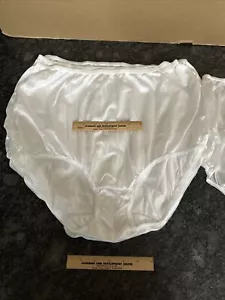 Vintage Underscore Nylon Brief Panties Granny Womens Size 10 White New One Pair - Picture 1 of 8