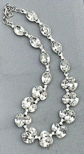 Monet Statement klare Kristall Halskette silberfarbene Kette 16,5" - Bild 1 von 14