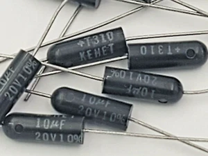 (10 STCK.) T310 KEMET KONDENSATOR 10UF 20 V TANTAL SOLIDE AXIALE KUGEL VINTAGE - Bild 1 von 2
