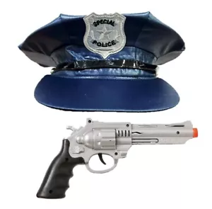 Police Hat & FBI Gun Prop Fancy Dress Toy Fancy Dress Costume Party Accessory - Picture 1 of 1
