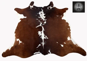 100% Real Cow Hide Rug Natural Cowhide Skin Hairon Leather Rug (64" x 64") - Picture 1 of 4