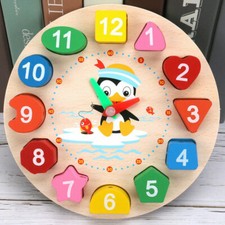 New Wooden Clock Puzzle Sorting Toy For Toddler Baby Kids Educational Toys Gifts