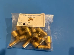 7 PCS Pex 1/2" X1/2" MALE SWEAT ELBOW ADAPTERS BRASS CRIMP FITTINGS (No Lead) - Picture 1 of 1