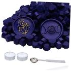 SWANGSA 360 Pieces Sealing Wax Beads Kit with 2 Pieces Tea Candles Starry Blue
