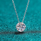 1ct Round Cut Moissanite Pendant Necklace 925 Sterling Silver Gra Pass Tester 