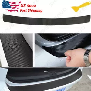Black Auto Accessories Rear Bumper Car Trunk Guard Plate Carbon Fiber 4D Sticker - Foto 1 di 10