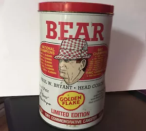 1981 Alabama Golden Flake Commemorative Canister BEAR BRYANT Limited Edition - Picture 1 of 11
