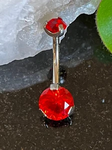 Solid Implant Grade Titanium Gem Belly Ring 14g Internally Threaded Navel Naval - Picture 1 of 11