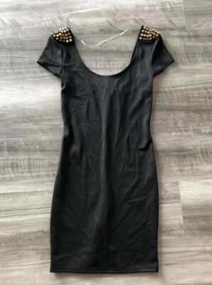 Mini Vestido Wet Seal Negro Talla S Nuevo con Etiquetas Hombro Picos Gótico Foto 1 de 4