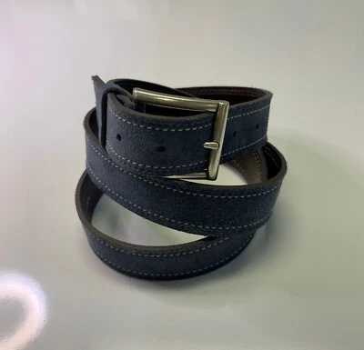 Allen Edmonds 1019530 Bourbon Street Suede Dress Belt Denim Blue Sz 44" / 112cm - Image 1 of 4