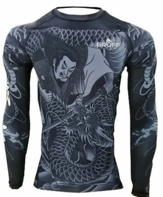 Camisa Gruff Combat BJJ Rash Guards Agarre MMA Jiu Jitsu No Gi UFC Ropa de Lucha Foto 1 de 4
