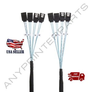 4 SATA 3.0 7 pin Computer Host Data Cable 6Gbps 4 Ports Group Server 0.5 or 1.0m - Picture 1 of 4