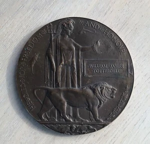 WW1 Death Plaque William James Totterdell Monmouth Reg - Picture 1 of 2