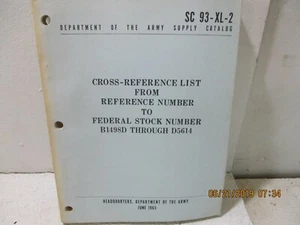 SC 93-XL-2 ABTEILUNG DER ARMEE VERSORGUNGSKATALOG JUNI 1965 VOL. 2 - Bild 1 von 7