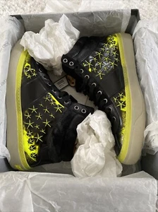 Men's Jimmy Choo Neon Yellow/Black Sneakers - Size 44 - Picture 1 of 8