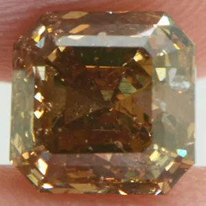 Loose Asscher Shape Diamond Fancy Brown Color 2.62 Carat SI2 Certified Enhanced - Picture 1 of 8