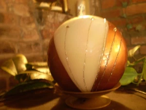 LUXUS DEUTSCHE WEIHNACHTEN STRASS KUPFER, CREME KUGELKERZE, LANGSAM BRENNEND - Bild 1 von 2