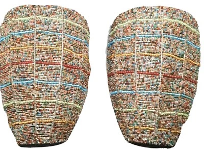 Apliques de pared de metal con cuentas de vidrio multicolor para vela Tealight RARO juego de 2  Foto 1 de 4