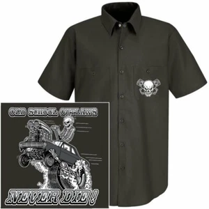1962-65 OLD SCHOOL MUSCLE DADDY HOT ROD OUTLAW GASSER DRAG AUTO SCHÄDEL ARBEITSSHIRT - Bild 1 von 12