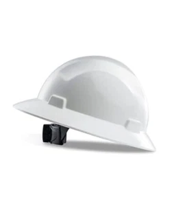 Schutzhelm mit durchgehender Krempe, OSHA Bauarbeiten zugelassen, HDPE-Schutzhelm weiß - Bild 1 von 8