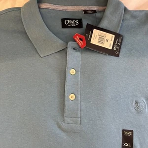 Men’s Chaps By Ralph Lauren Short Sleeve Polo Azure Blue Shirt Golf Leisure NWT - Picture 1 of 7