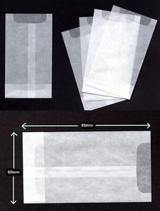Protective GLASSINE ENVELOPES BAGS 60 x 95mm Brand New ♺ FREEPOST Made in U.K. - Picture 1 of 10