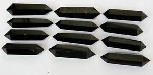 555g 12 piezas VARITA DE CRISTAL PULIDO DE OBSIDIANA NATURAL PUNTO CURACIÓN 1 - Imagen 1 de 11