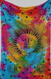 Himmlische Sonne & Mond Wandteppich Wicca/Pagan 72" x 108" (Tie Dye) - US-Verkäufer - Bild 1 von 1
