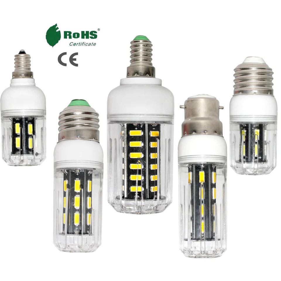 LED Corn Light Bulbs E12 E26 E14 E27 B22 7030 SMD 40W - 90W Incandescent Lamp RK - Image 1 of 4