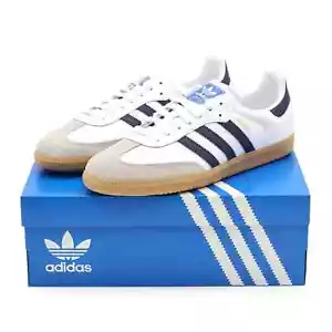 IF3814 adidas Originals Samba OG White Grey Night Navy Blue Indigo Gum (uomo) - Foto 1 di 10