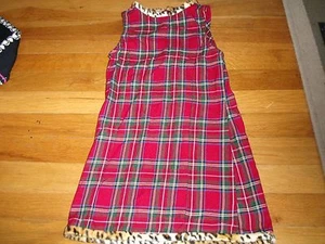 MAGLIONE VESTITO TCP POSTO BAMBINI 5 ANNI ROSSO PLAID PELLICCIA SINTETICA CHIESA NATALE - Foto 1 di 4