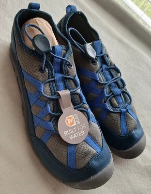 Nuevo en caja Merrell Niños Hydro Lagoon Gr/Nv/Royal Agua Senderismo Zapatos Talla 4M MK264453 Foto 1 de 4