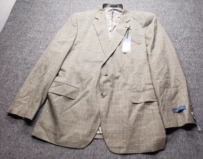 Abrigo deportivo Stafford Tavel de ajuste clásico para hombre marrón azul a cuadros talla 44 regular $160 Foto 1 de 4